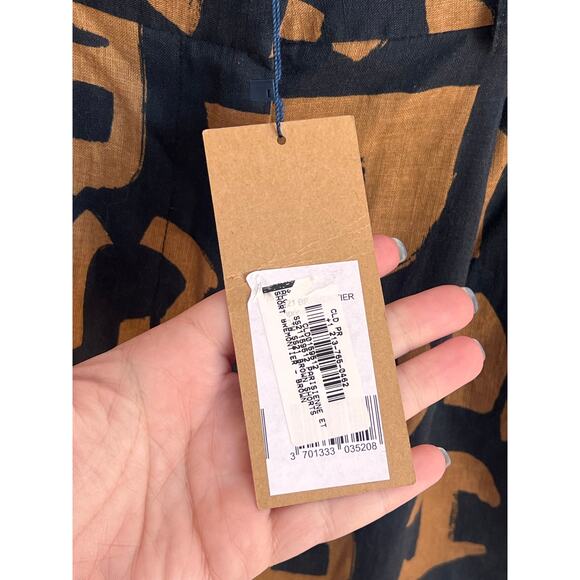 Parisienne Et Alors Bremontier Tribal High Rise Pleated Short Black/Brown 36 NWT - Picture 7 of 9